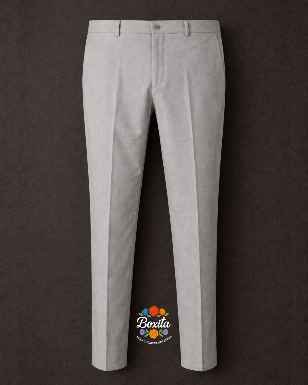 Pantalón de lino gris perla