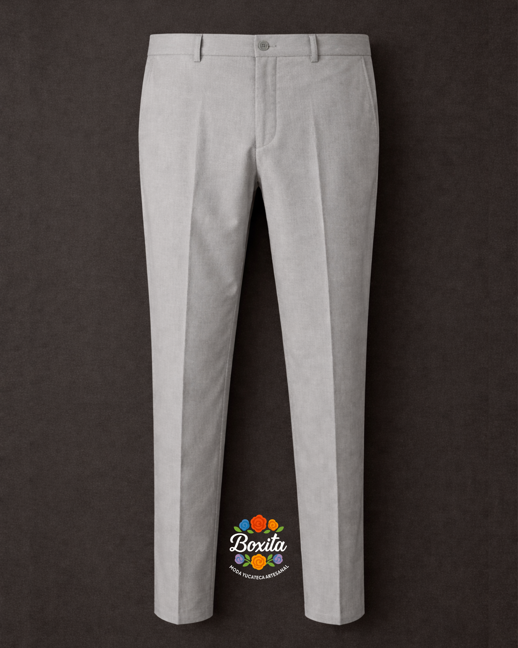 Pantalón de lino gris perla