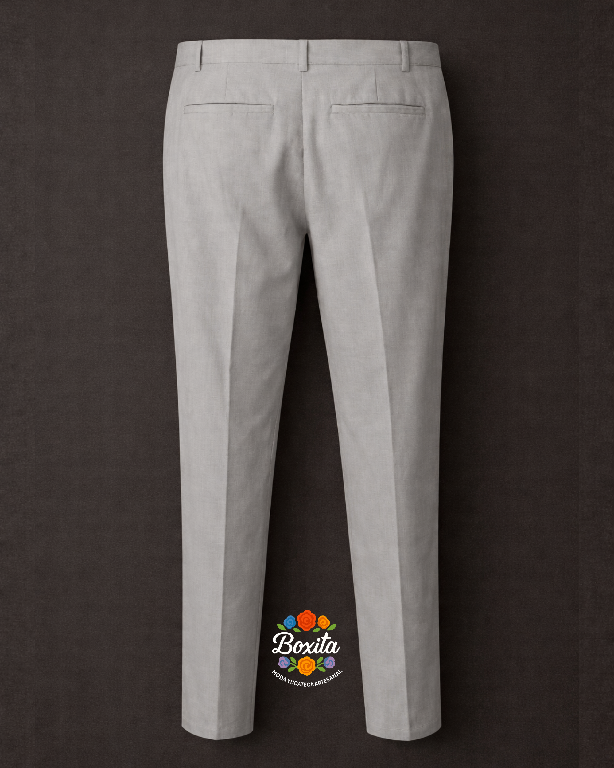 Pantalón de lino gris perla