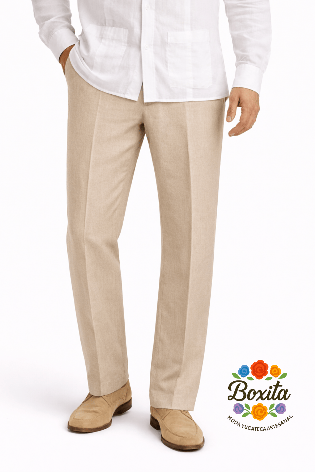 Pantalón de lino Arena Cálida (Caqui)